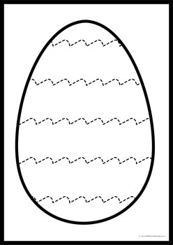 Easter Egg Pre Writing 14,  egg prewriting skills for children, egg writing skills, pre writing skills worksheets, easter egg pre writing worksheets
