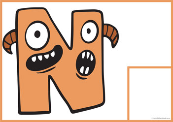 Feeding Monster Letters N, learning sounds