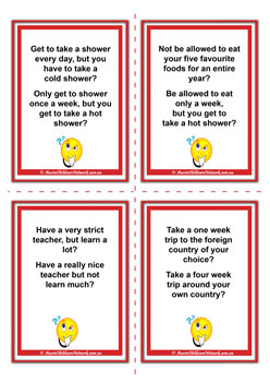 Would You Rather Flashcards10, Would You Rather for kids
