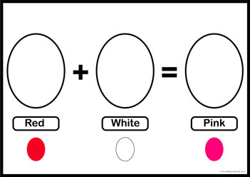 Colour Mixing Worksheet 6, rainbow colours