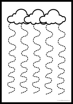 Weather Prewriting Skills 4, lines for writing practice
