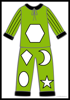Pyjama Shapes Match 1, national pyjama day