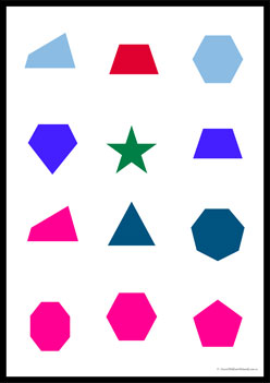 Pyjama Shapes Match 14, matching shapes for preschool