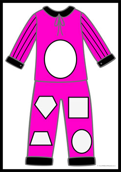 Pyjama Shapes Match 4, shapes matching pdf