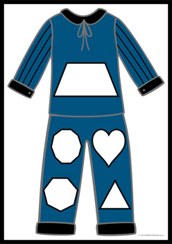 Pyjama Shapes Match 5, matching shapes activities