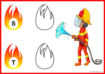 Firefighter Alphabet Match Set10, alphabet activities for children