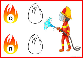 Firefighter Alphabet Match Set9, letter matching games community theme