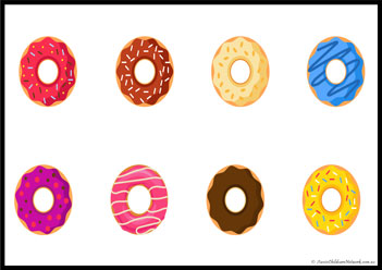 Donut Count Match 11, numbers for children