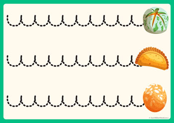 Diwali Crackers Tracing Lines 4, cutting practice worksheets