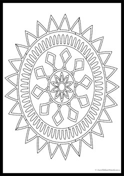 Diwali Rangoli Tracing Pages 1