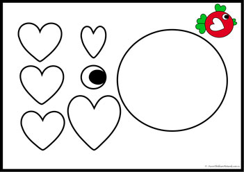 Heart Animals Cut Paste 1