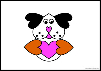 Heart Animals Cut Paste 10