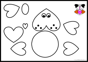 Heart Animals Cut Paste 3