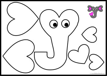 Heart Animals Cut Paste 5