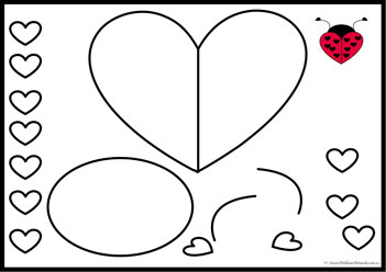 Heart Animals Cut Paste 6