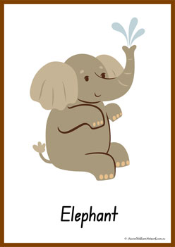 Animals Alphabet Poster E