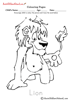 Colouring Lion Cartoon