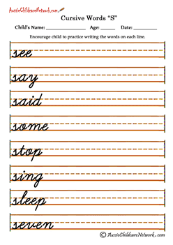 handwriting practice printables Ss